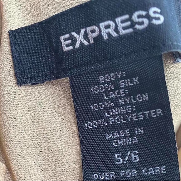 EXPRESS vintage silk bias cut slip dress with lace trim XS/S - Picture 5 of 12